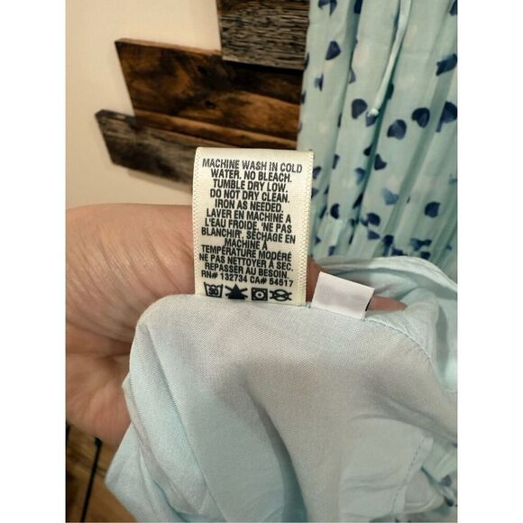 BELLA DAHL Flutter Raglan Maxi Tier Dress in Seaspray Dots Sz S - Picture 7 of 10